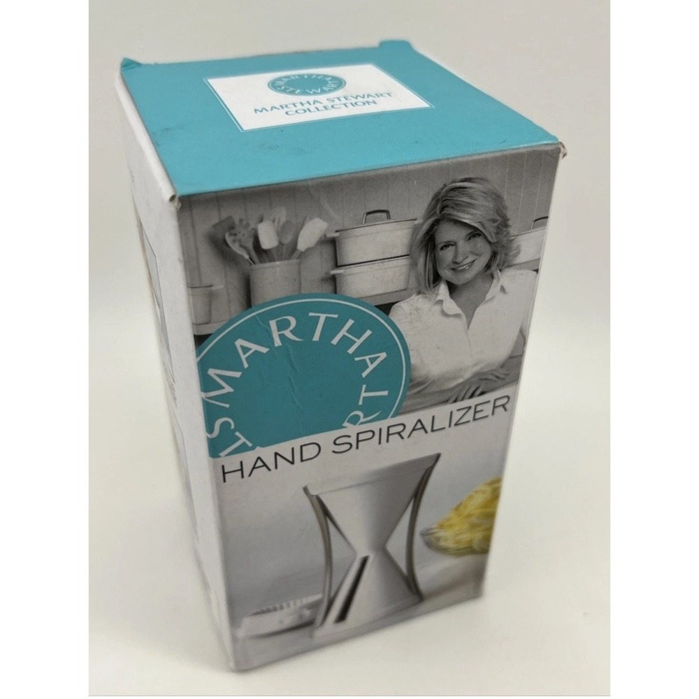 Martha Stewart Good Thing Handheld Veggie Spiralizer Silver White 9124311 NIB